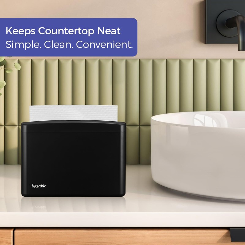 Stardrix Countertop Paper Towel Dispenser, Black Hand Towel Holder for