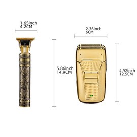 Electric Shaver Set, 1 Set USB Rechargeable Hair Clipper & Manual Hair Shaver & Accessories, Professional Hair Cutting Tools for Men, Valentine's Day Gift