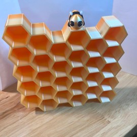 MICRO Honeycomb Shelf for Bee Storage - 3D Printed Design - Color: Black
