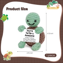 Schildkröte Kuscheltier Positive Geschenke,Turtle Gifts Emotional Support Geschenk Deko Gestrickte Mini Emotionale Unterstützung Schildkröten Gehäkelte Kuscheltiere Geburtstag für Frauen Geschwister