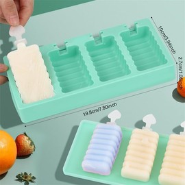 Popsicle Molds Set of 2, Homemade Silicone Popsicle Molds 8-cavity, BPA Free Ice Cream Molds Reusable, Easy Release Mini Ice Pop Molds(Green and Blue)
