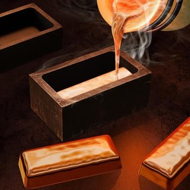 2 Pieces Graphite Ingot Mould Crucible Mould for Casting Gold Silver Metal Aluminum Copper Brass Melting Refining(4 x 2 x 1 Inch)