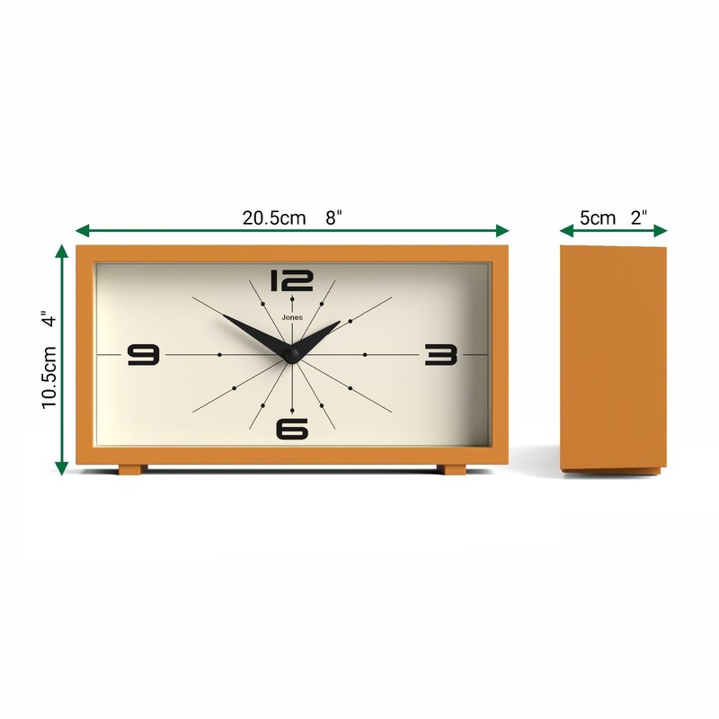 Jones Clocks® Odeon desk clock | Modern rectangular design |
