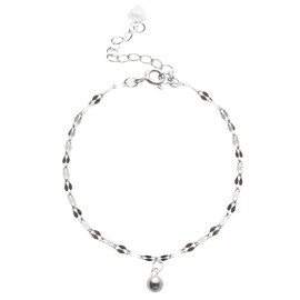 HUACAI Diary S925 Sterling Silver Bracelet with Timeless Pattern for Elegant Ladies of All Ages - Suited for Weddings, Anniversaries, and Adding Sophistication to Any Ensemble (Bead-A)