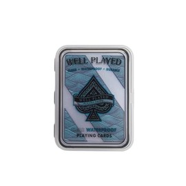 Well Played Waterproof Clear Plastic Playing Cards - Standard Deck of Cards, Transparent with Unique Custom Design, Great for Poker, Includes QR Code for Game Instructions, Teal