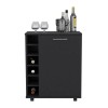 Cisco Black Bar Cart 6 Shelves With Wheels Modern Kitchen
