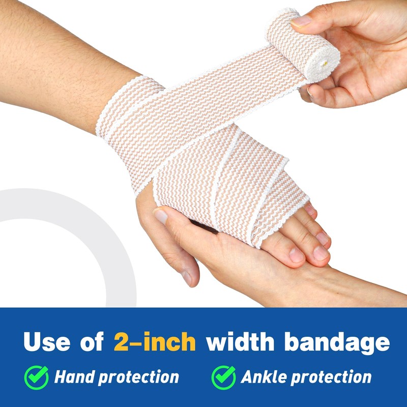 AZEN Premium 4 Pack Elastic Bandage Wrap (2x2", 2x3"), Compression