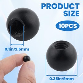 VARMDUKKE 10PCS M4 Thread Cap Nuts Knob, Plain Carbon Steel Screw Caps Ball Lamp Decoration, Light Fixture Fastening Nuts, Decorative Screw Caps Cover for Furniture Lighting -Black