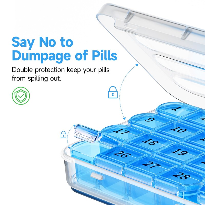 Zoksi Monthly Pill Organizer 1 Times a Day, 30 Day
