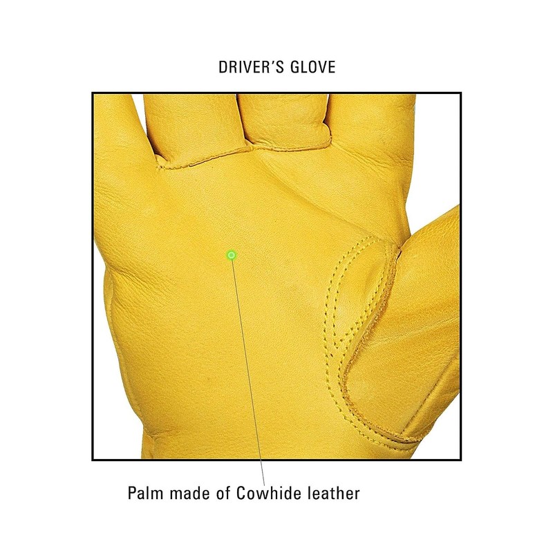 SupremeTTF 5 Pairs Yellow Leather Gloves HGV Drivers Hand Safety