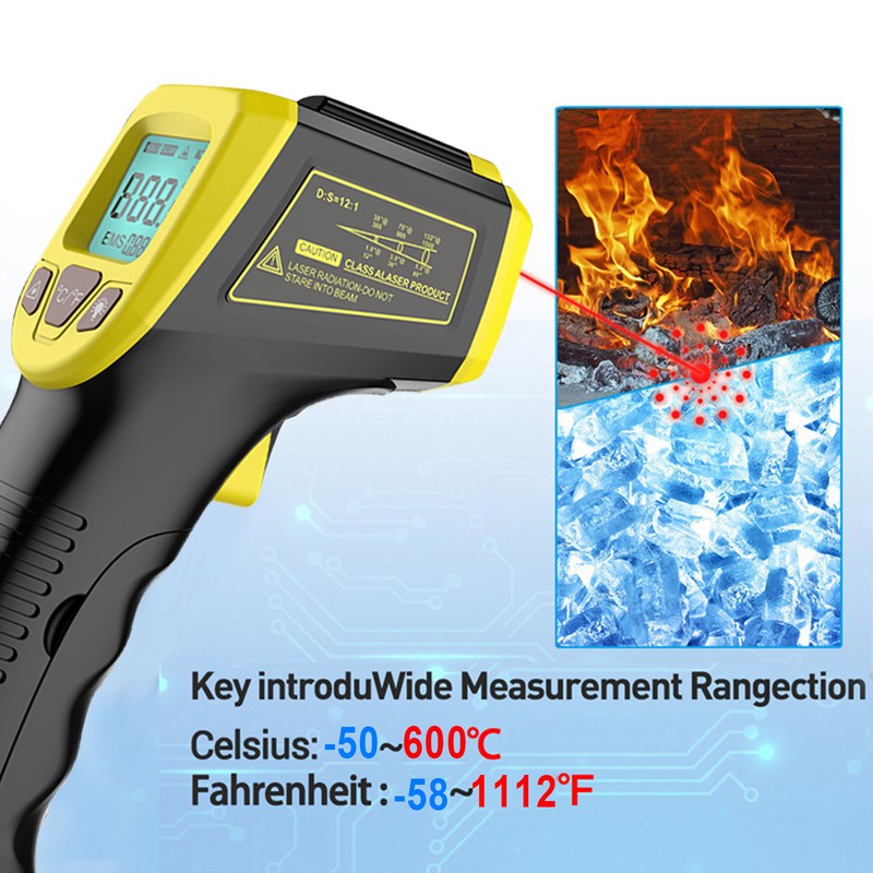 Infrared Thermometer, Non-Contact Digital Laser Temperature Gun -58°F to 1112°F