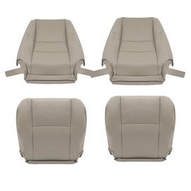 FSHero Riding 4pcs Grey Front Driver and Passenger Side Bottom and Top Back Seat Covers Fit for Sequoia Tundra 2000 2001 2002 2003 2004 2005 2006