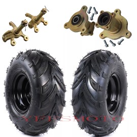 Unbranded 145x70-6" Wheel Rim Tires & Front Wheel Hub Steering Knuckle ATV Gokart Golf UTV