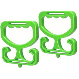 Grocery Bag Carrier, 2 Pack Grocery Bag Holder for Plastic Bags, Each Holds Up to 100lbs, Heavy Duty Carry Handle, Comfortable Grip to Carry Shopping Grocery Bags, Buckets, Shopper Accessories, Green