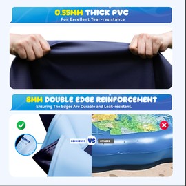 COMMOUDS 107" Splash Pad for Kids and Dogs, Extra Large Sprinkler Pad Non-Slip Thicken Pool Summer Outdoor Water Toys, Backyard Fountain Play Mat for Baby Toddlers Boys Girls Pet