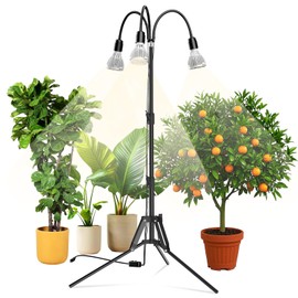 SANSI Upgraded 90W Grow Light with Adjustable Tripod Stand, 5000K 660nm Full Spectrum 700W Equiv. LED Floor Plant Light for Indoor Plants, Grow Lamp with Replaceable Bulbs for High PPFD Growing