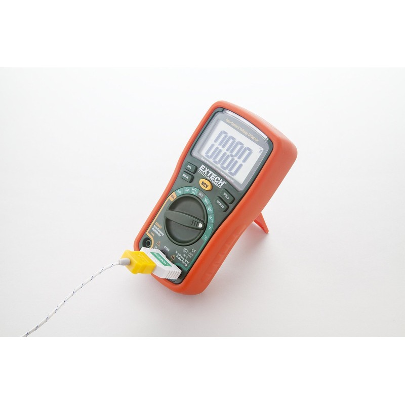 Extech EX330 12-Function Mini Multi-Meter Plus Non-Contact Voltage Detector,Green/Orange