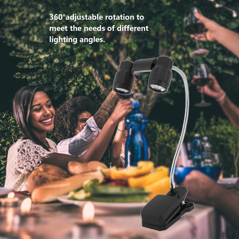 Clip On Light LED Double Headed 360 Degree Adjustable Rotatable