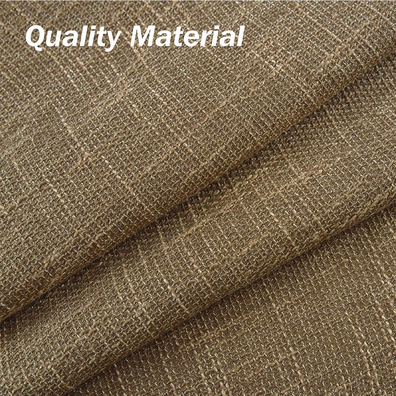 Valea Home Burlap Tier Curtains for Kitchen Rustic Tan Rod
