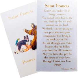 St Francis Holy Card Bulk Pack Prayer to Catholic Patron Saint of Animals, Set o