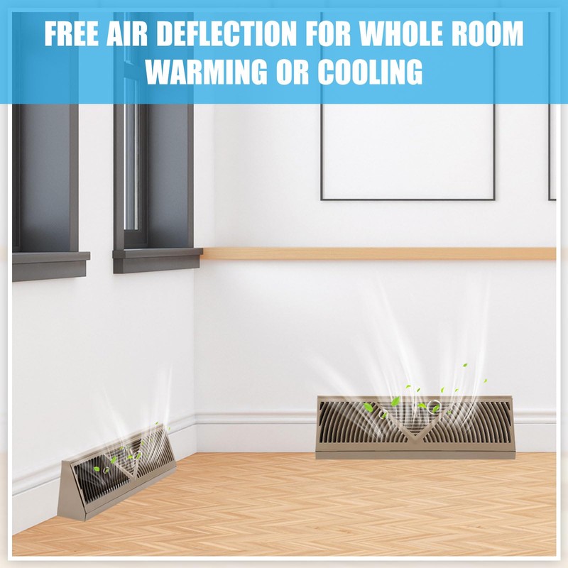 Yaocom 2 Pack Baseboard Register Vent 15 Inch Duct Opening