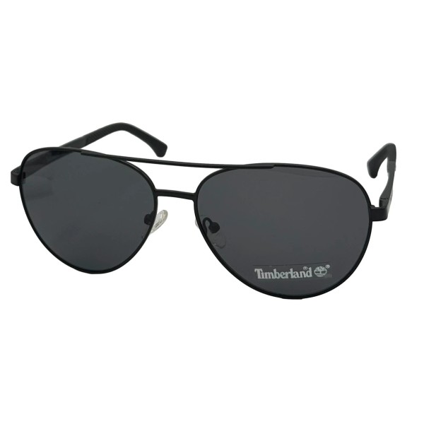 Timberland Sunglass Mens Matte Black Metal Aviator Solid Smoke Lens