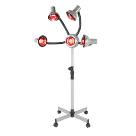 OCASAMI 5 Head Infrared Heat Lamp, Red Light for Hair 750W Heat Therapy Red Lamp Portable Salon Hair Steamer Perming Dyeing Steamer Adjustable Height Red Lamp Stand Styling Perming Dryer