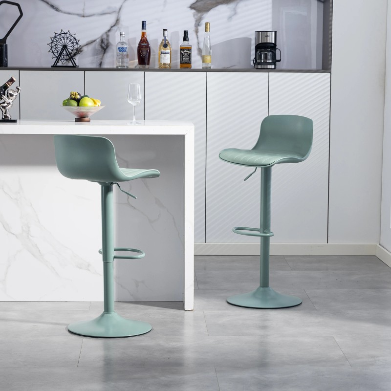 Modern Eco-Friendly Bar Stools Set 2 Height Adjustable Swivel Counter