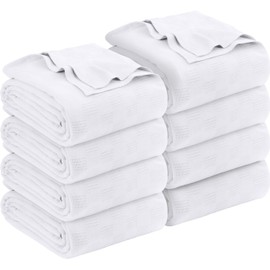 Utopia Bedding White Cotton Blanket [Queen, 90x90 Inch] 350GSM Soft Thermal Blanket (Pack of 8)