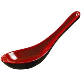 Yanco CR-7001 Black and Red Two-Tone Soup Spoon, 5.5" Length, Melamine, Black/Red Color, Pack of 72