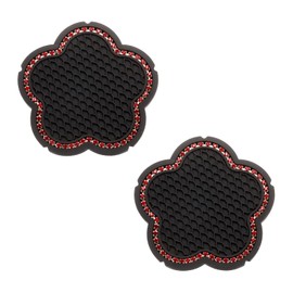 uxcell Car Cup Coaster, 2pcs PVC Flower Shaped Car Cup Holder Coaster, Car Accessories Interior Sets for Women Men Gift, Red