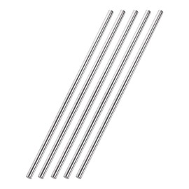 TOP-VIGOR 5mmx300mm 304 Stainless Steel Round Rod, 5Pcs Metal Solid Round Bar for DIY Crafts Tool