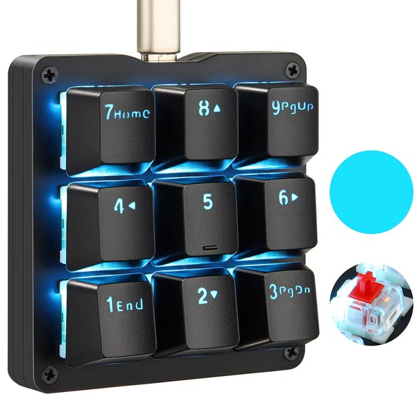 Koolertron Single Handed Keyboard, Macro Keyboard, OSU Keyboard, Gaming Keyboard,