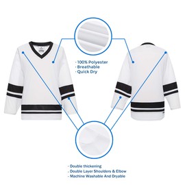 EALER H400 Series Blank Ice Hockey Practice Jersey League Jersey Team Jersey White/Black