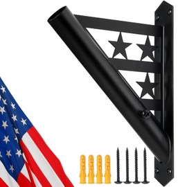 J JACKCUBE DESIGN Flag Pole Holder Heavy Duty Stainless Steel and Weather Resistant Mounting Brackets Holder Wall Decorative for Banners, Flags Outside Porch- MK722A