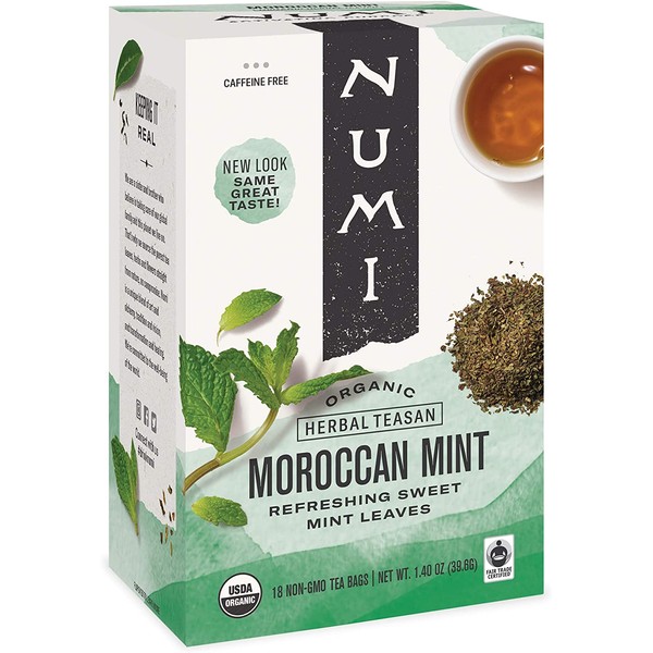 Numi Organic Tea Moroccan Mint, 18 ct