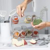 Euro-Home 9-Piece Glass Spice Jar Set with 2-Tier Chrome Rack,