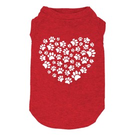 Dog Shirts Hearts Print Funny Graphic Small Large Dog Clothes Puppy Vest Gift for Dog Valentine's Day Apparel (Medium, Q-Red03)