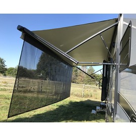 Tentproinc RV Awning Sun Shade Screen 8' X 18' 3'' (Fit for 19' Awning) Mesh Screen Sunshade Complete Kits Motorhome Camping Trailer Shadescreen Sunscreen UV SunBlocker - 3 Year Warranty (Black)