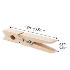 100 pcs Mini Wooden Pegs, Mini Pegs for Photo Pegs and String, Natural Small Wooden Pegs Photo String with Clips for Home School Company Arts Crafts Decoration