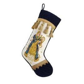 Peking Handicraft 31SJM8589MC Angel Needlepoint Stocking Velvet Cuff and Toe, 11x18