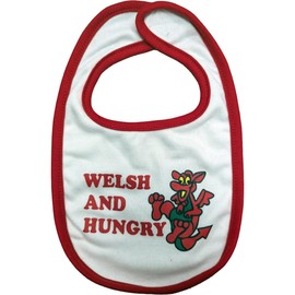 Manav Baby Bib – Welsh and Hungry | Fun & Functional Baby Bib with Welsh Pride | Soft, Absorbent & Easy to Clean | Gift for Little Dragons