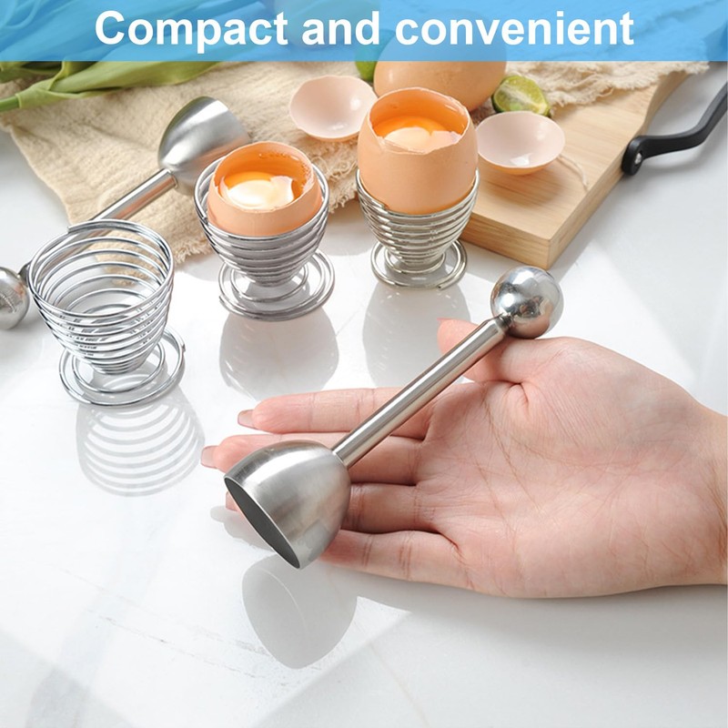 Egg Opener Set, 2 Pieces Egg Yolk Separator, One Stainless
