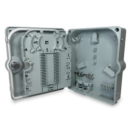 Fiber Optic Wall Mount or Pole Mount Enclosure for Indoor or Outdoor Fiber Optic Terminations and Fusion Splice installations with Couplers. (LC OS2 with PIGTAILS)