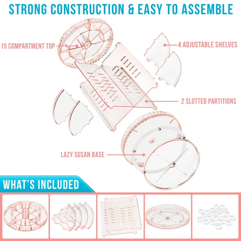 Sorbus 360 Rotating Makeup Organizer - Spinning Acrylic cosmetics organizer,