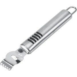 Silver Lemon Zester Peeler, Stainless Steel Lemon Lime Orange Peeler with Knife Fruit Zester Citrus Scraper, Handheld Peeling Tool Fruit Orange Peeler Kitchen Tools Graters, Peelers and Slicers