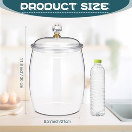 Nuogo 2 Gallon/256 oz Large Candy & Cookie Jar with Lid Plastic Apothecary Jars Large Food Storage Container Unbreakable Kitchen Storage Jar for Cookie, Candy, Snack and Dried Foods DIY Gift