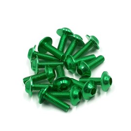 VekAuto 15PCS M6 X 20mm Motorcycle Green Hexagon License Plates Bolts Screws Auto Accessories