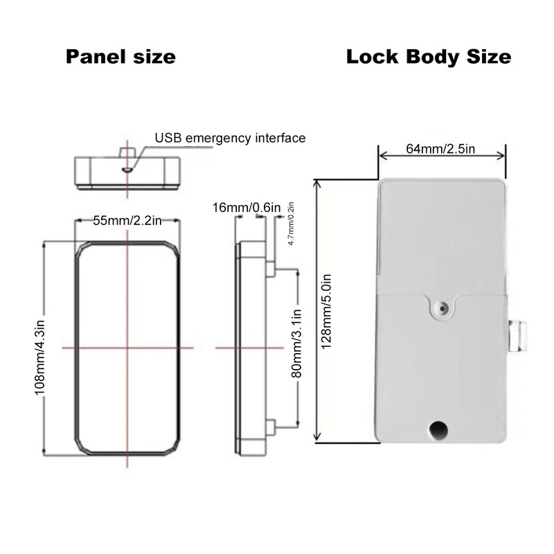 Electronic Password Lock Smart Keyless Digital Touch Screen for File