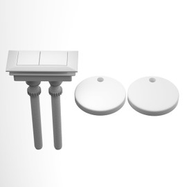 WinZo Toilet Square Dual Flush Button with Toilet Seat Bolts Caps Replacement Kits,White